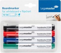 Whiteboardmarker Legamaster TZ 100 rond 1.5-3mm assorti blister à 4 stuks