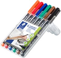 Viltstift Staedtler Lumocolor 313 permanent S set à 6 stuks assorti-2
