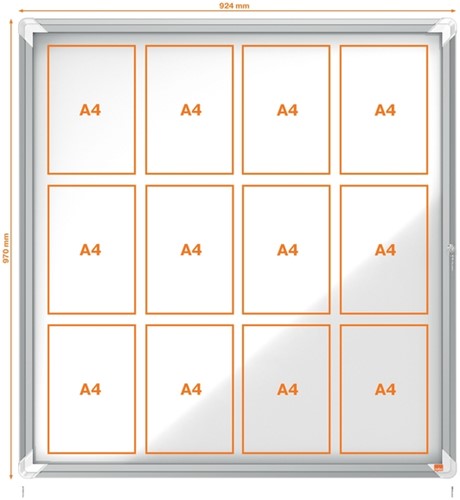 Buitenvitrine Nobo Premium Plus 12xA4 draaideur magnetisch-6