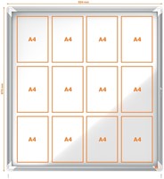 Buitenvitrine Nobo Premium Plus 12xA4 draaideur magnetisch-12