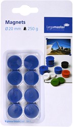 Magneet Legamaster 20mm 250gr blauw 8 stuks