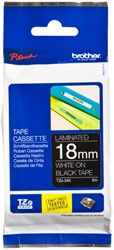 Labeltape Brother P-touch TZe-345 standaard 18mm wit op zwart