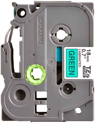 Labeltape Brother P-touch TZe-741 standaard 18mm zwart op groen-2