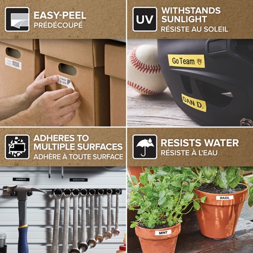 Labeltape Dymo LabelManager D1 polyester 12mmx7m wit op zwart-2