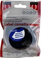 Labeltape Quantore 91201 12mmx4m kunststof zwart op wit-1