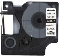 Labeltape Quantore 45013 12mmx7m zwart op wit-3