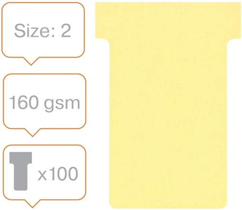 T-kaart Nobo nr.2 48mm geel 100 stuks-2