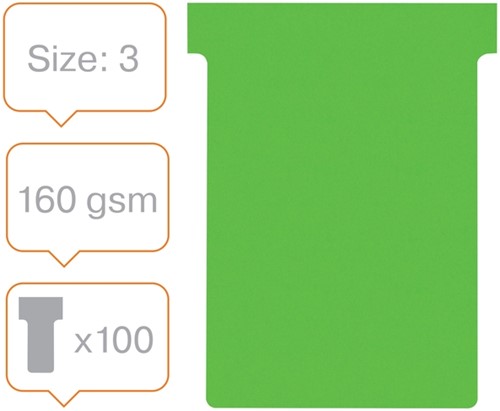 T-kaart Nobo nr.3 80mm groen 100 stuks-5