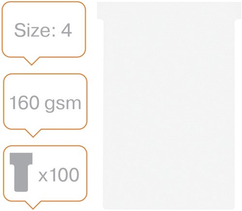T-kaart Nobo nr.4 112mm wit 100 stuks-2