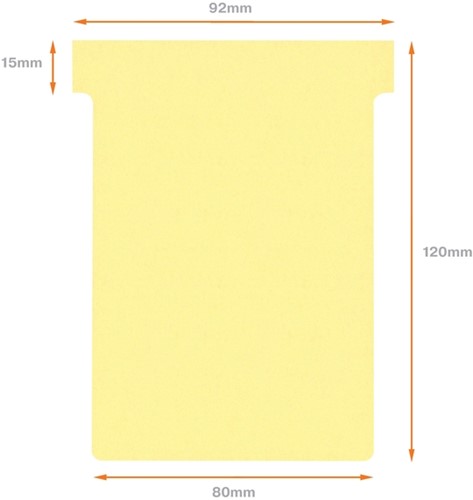 T-kaart Nobo nr.3 80mm geel 100 stuks-3
