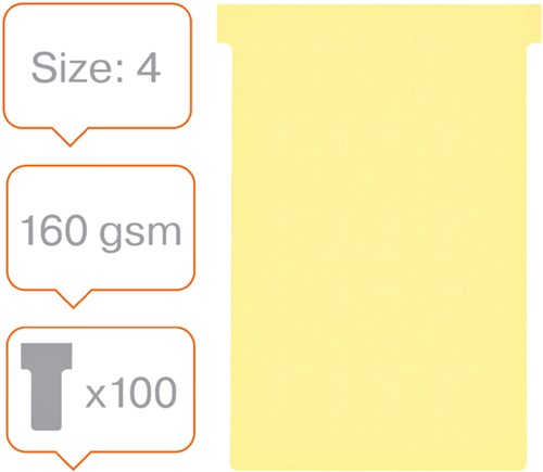 T-kaart Nobo nr.4 112mm geel 100 stuks-2