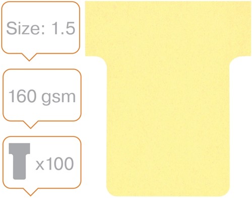 T-kaart Nobo nr. 1.5 36mm geel 100 stuks-5