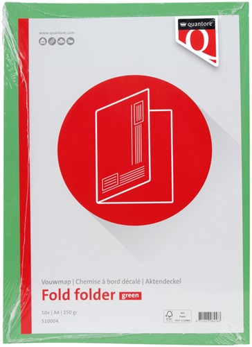 Vouwmap Quantore A4 ongelijke zijde 250gr groen-2