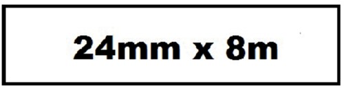 Labeltape Quantore TZe-251 24mmx8m zwart op wit