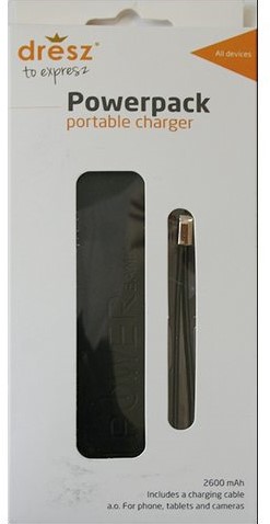 Powerpack Dresz 2600mAh zwart