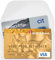 Visitekaarttas Djois 105x60mm zelfklevend met sluiting transparant 10 stuks-2