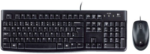Toetsenbord Logitech K120 Qwerty + muis USB zwart