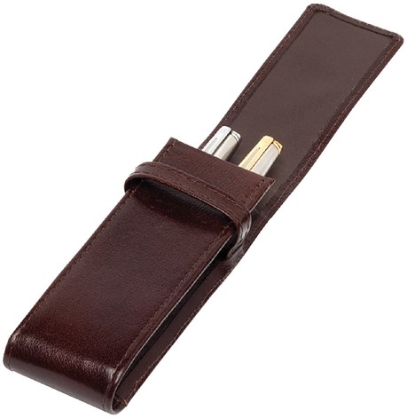 Pennenetui 322 2-delig buffelleer bruin