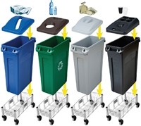 Afvalbak Rubbermaid Slim Jim Vented met luchtsleuven 87 liter grijs-2