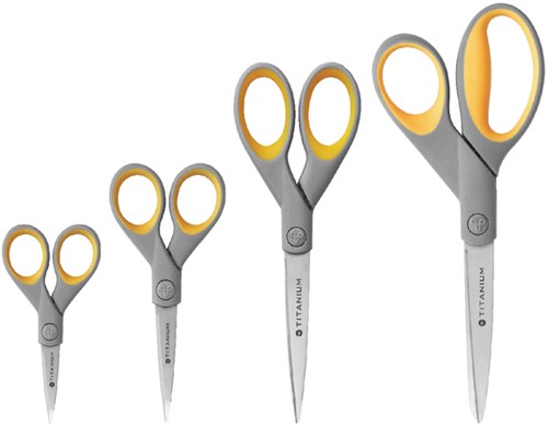 Kantoorschaar Westcott 130mm met softgrip titanium-2