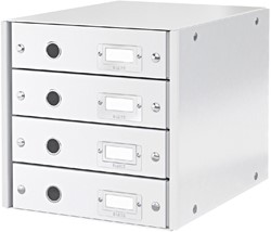 Ladenkast Leitz WOW Click & Store 4 laden gerecycled karton wit