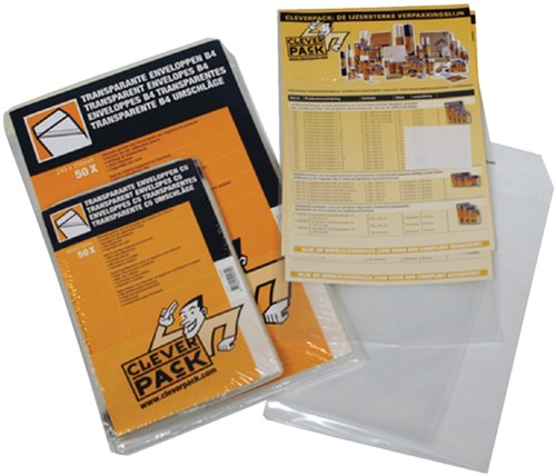 Envelop CleverPack akte B4 245x350mm zelfklevend transparant 50 stuks-2