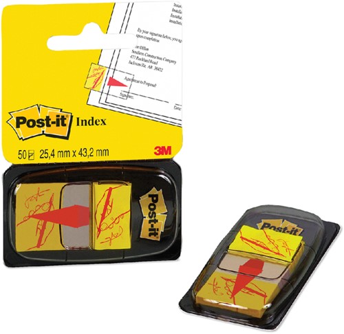 Indextabs Post-it 68031 25,4x43.2mm " hier ondertekenen" geel-3
