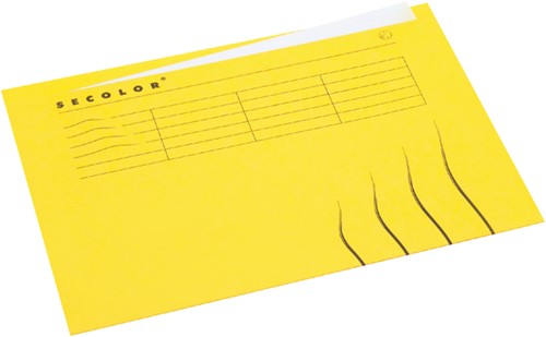 Vouwmap Secolor met tabrand A4 100% gerecycled karton 250gr Geel