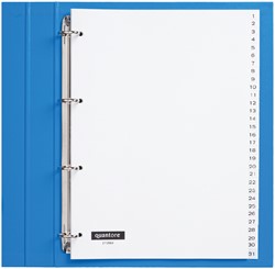 Tabbladen Quantore 4-gaats 1-31 genummerd wit PP