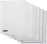 Tabbladen Quantore 23-gaats 20-delig met alfabet wit PP-2