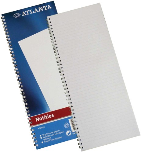 Notitieboek Djois Atlanta enkelvoudig 330x135mm 100 pagina's blauw