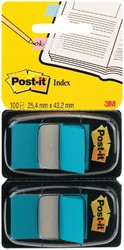 Indextabs Post-it 680 25.4x43.2mm duopack blauw 2x 50 tabs