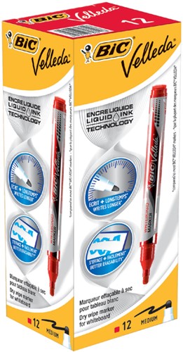 Whiteboardmarker Bic Velleda liquid rond medium rood-3