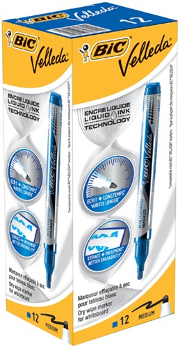 Whiteboardmarker Bic Velleda liquid rond medium blauw-3