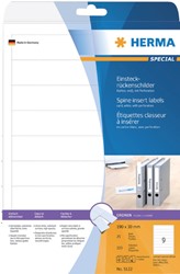 Rug-insteekkaart HERMA 5122 smal 30x190mm wit 25 vel