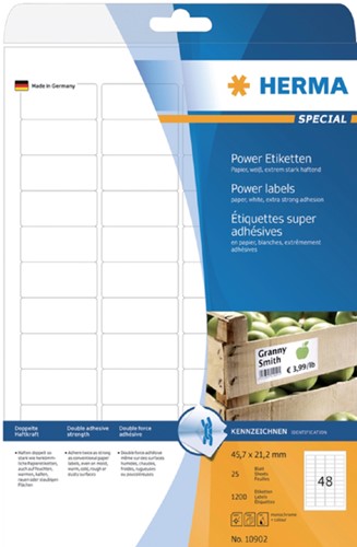 Etiket HERMA Power 10902 45.7x21.2mm wit 1200 stuks-3