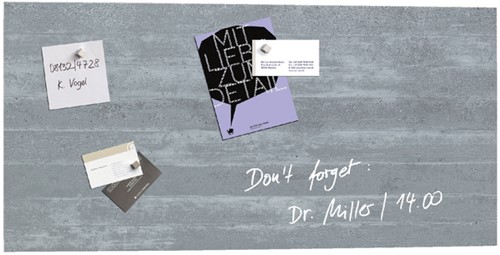 Glasbord Sigel magnetisch 910x460x15mm beton design-2