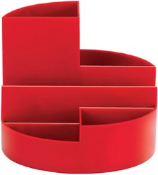 Pennenkoker MAUL roundbox 7 vakken Ø140x125mm rood