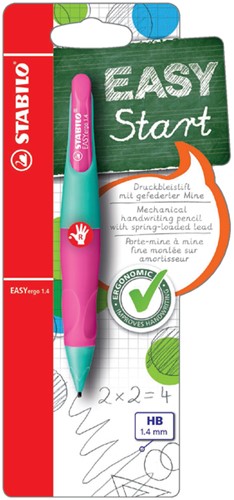 Vulpotlood STABILO Easyergo HB 1.4mm rechts turquoise/neon rz blister