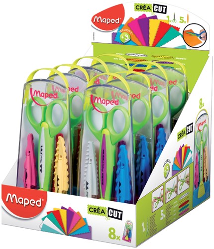 Schaar Maped Crea Cut met 5 verwisselbare motieven display á 8 stuks assorti-3