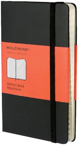 Adresboek Moleskine pocket 90x140mm zwart
