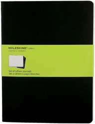 Schrift Moleskine 190x250mm blanco 240 pagina's 70gr zwart set à 3 stuks