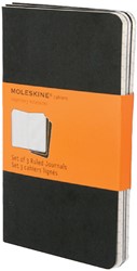 Schrift Moleskine pocket 90x140mm lijn 120blz zwart