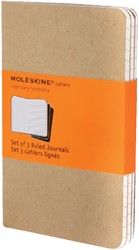 Schrift Moleskine 90x140mm lijn 128blz pocket kraft