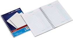 Kasboek Djois Atlanta A5 50x2vel 2x1 kolom met zijspiraal