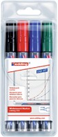 Whiteboardmarker edding 250 rond 1.5-3mm assorti etui à 4 stuks