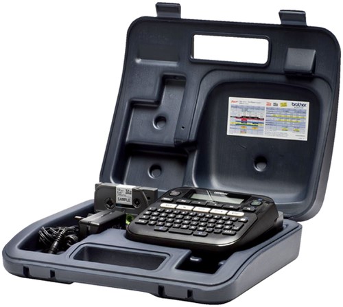 Labelprinter Brother P-touch TZe PT-D210 desktop qwerty 12mm zwart in koffer-1