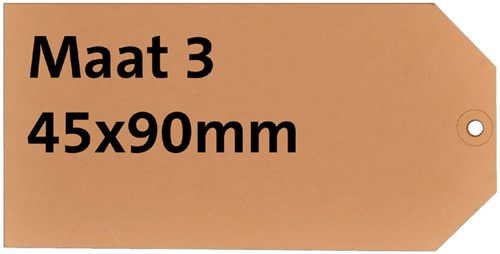 Label karton nr 3 200gr 45x90mm chamois 1000 stuks