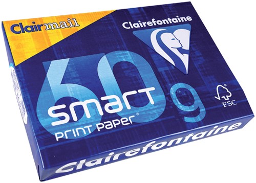 Kopieerpapier Clairefontaine Clairmail A4 60gr wit 500 vel