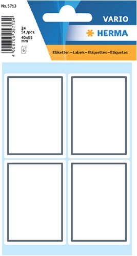 Etiket HERMA 5713 40x55mm schrift grijs kader 24 stuks